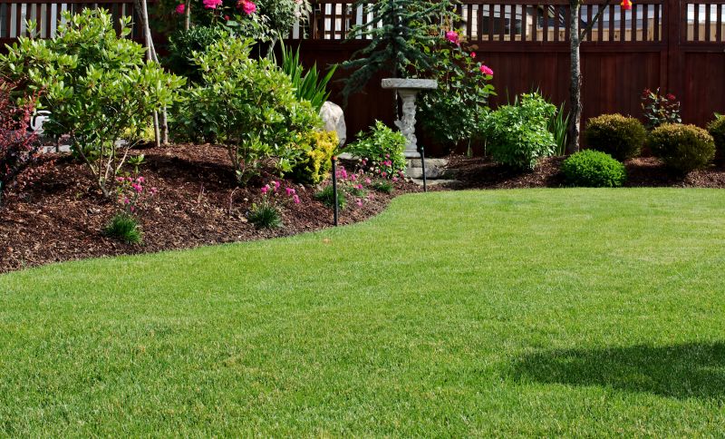 Lawn with Fresh Mulch and Edging